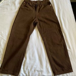 Brown straight leg jeans